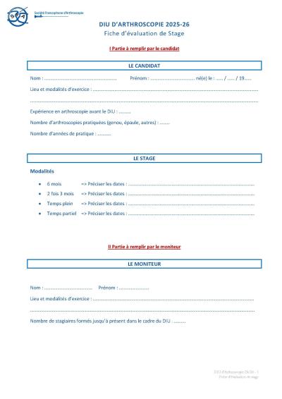 DIU Fiche Evaluation Stage 2025-2026