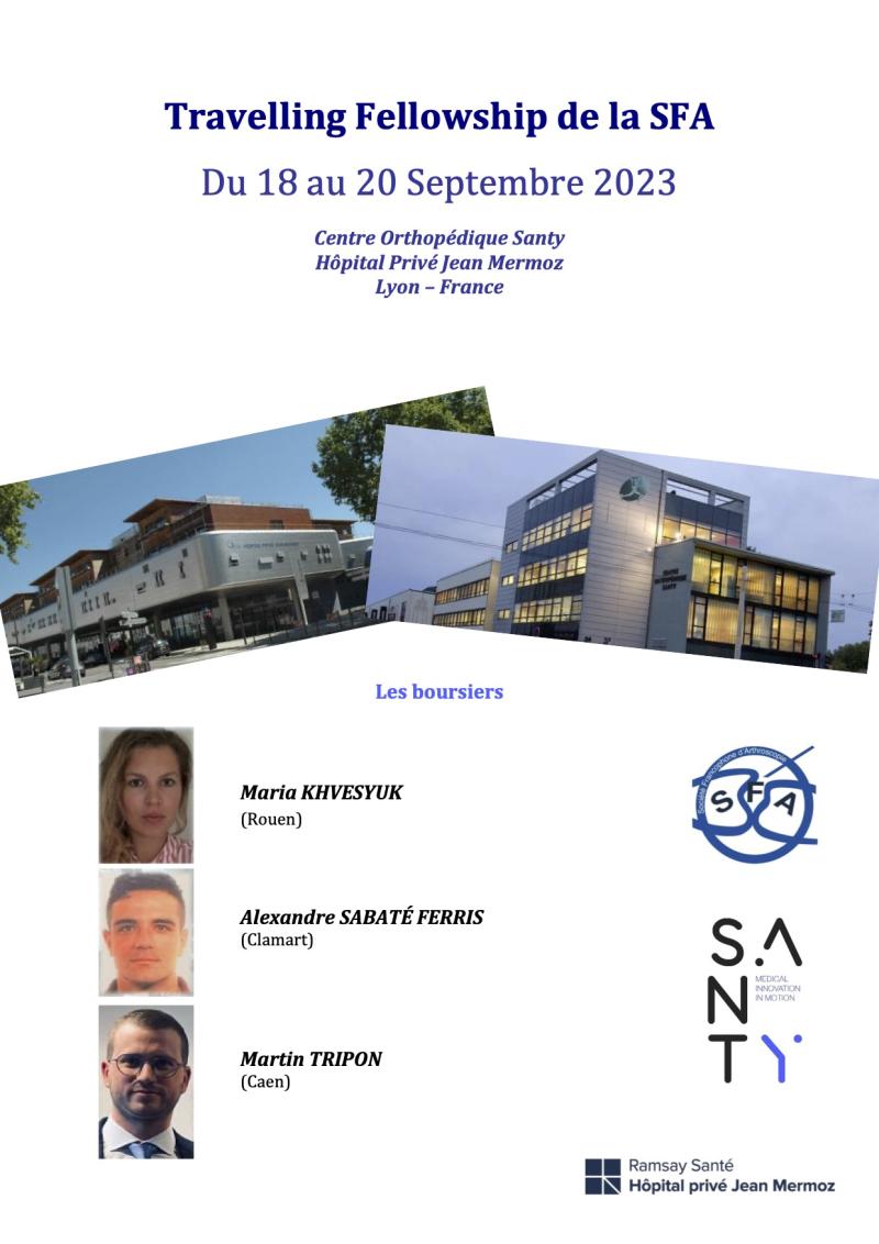 Livret pour fellows - SFA travelling fellowship - Sept 2023