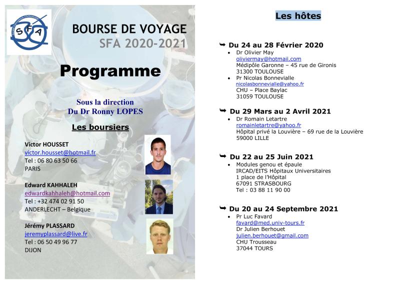 Programme bourse de voyage 2020-2021