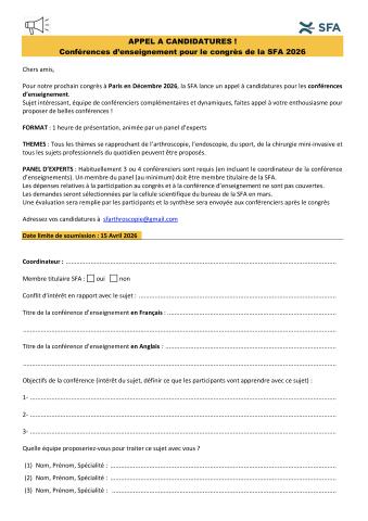 Bulletin de candidature